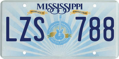 MS license plate LZS788