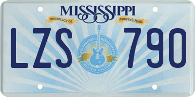 MS license plate LZS790
