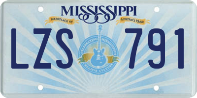 MS license plate LZS791