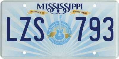 MS license plate LZS793