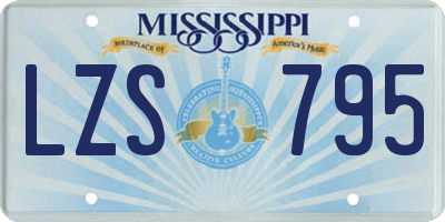 MS license plate LZS795