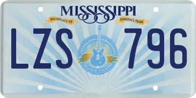 MS license plate LZS796