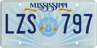 MS license plate LZS797