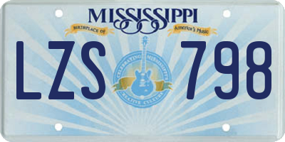 MS license plate LZS798
