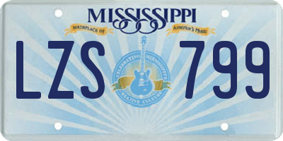 MS license plate LZS799