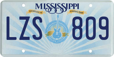 MS license plate LZS809