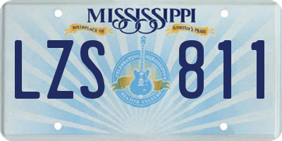 MS license plate LZS811