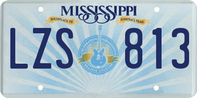 MS license plate LZS813