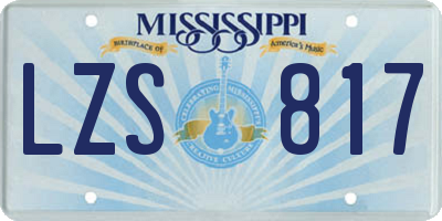 MS license plate LZS817