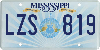 MS license plate LZS819
