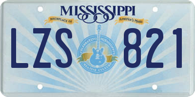 MS license plate LZS821