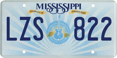 MS license plate LZS822