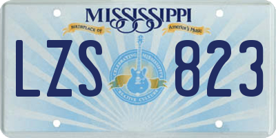 MS license plate LZS823