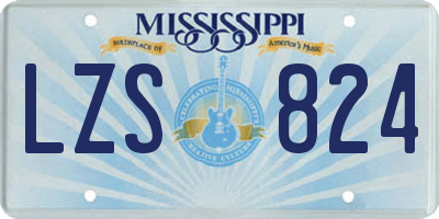 MS license plate LZS824