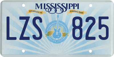 MS license plate LZS825