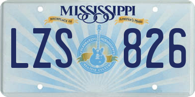 MS license plate LZS826