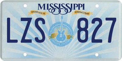 MS license plate LZS827