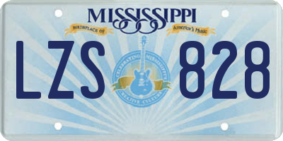 MS license plate LZS828