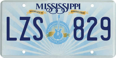 MS license plate LZS829