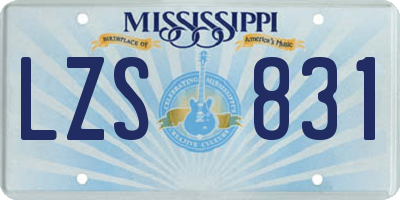 MS license plate LZS831