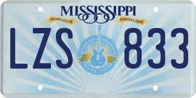 MS license plate LZS833