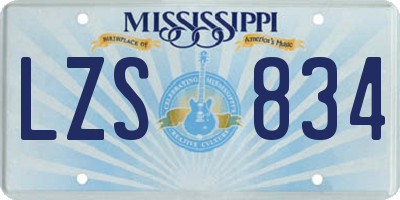 MS license plate LZS834