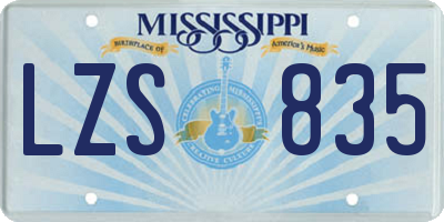 MS license plate LZS835