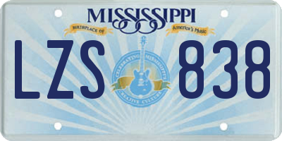 MS license plate LZS838