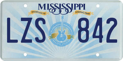 MS license plate LZS842