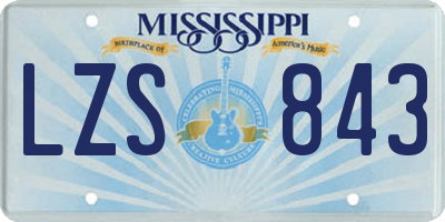 MS license plate LZS843