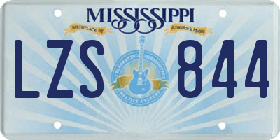 MS license plate LZS844