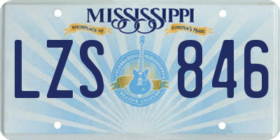 MS license plate LZS846