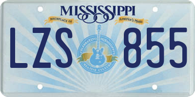 MS license plate LZS855