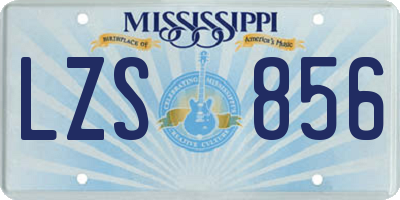MS license plate LZS856