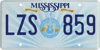 MS license plate LZS859