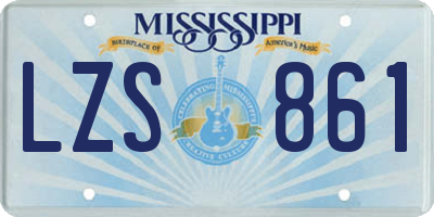 MS license plate LZS861