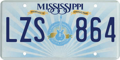MS license plate LZS864