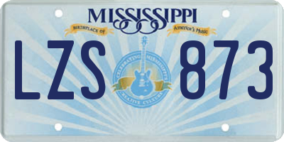 MS license plate LZS873