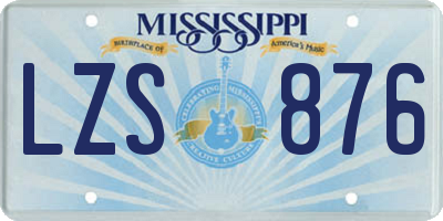 MS license plate LZS876