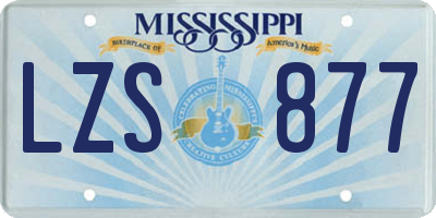 MS license plate LZS877
