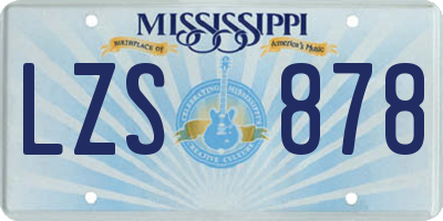 MS license plate LZS878