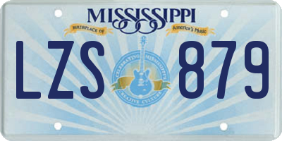 MS license plate LZS879