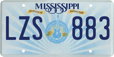 MS license plate LZS883