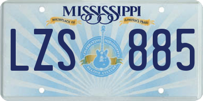 MS license plate LZS885
