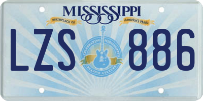 MS license plate LZS886