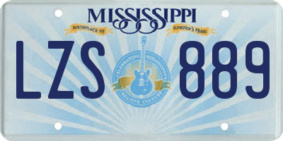 MS license plate LZS889