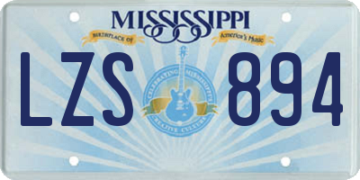 MS license plate LZS894
