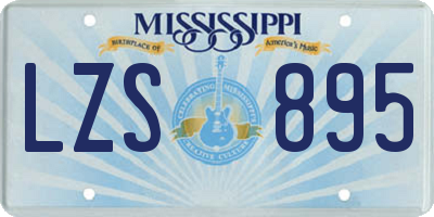 MS license plate LZS895