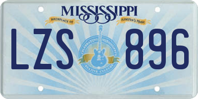 MS license plate LZS896