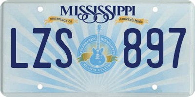 MS license plate LZS897